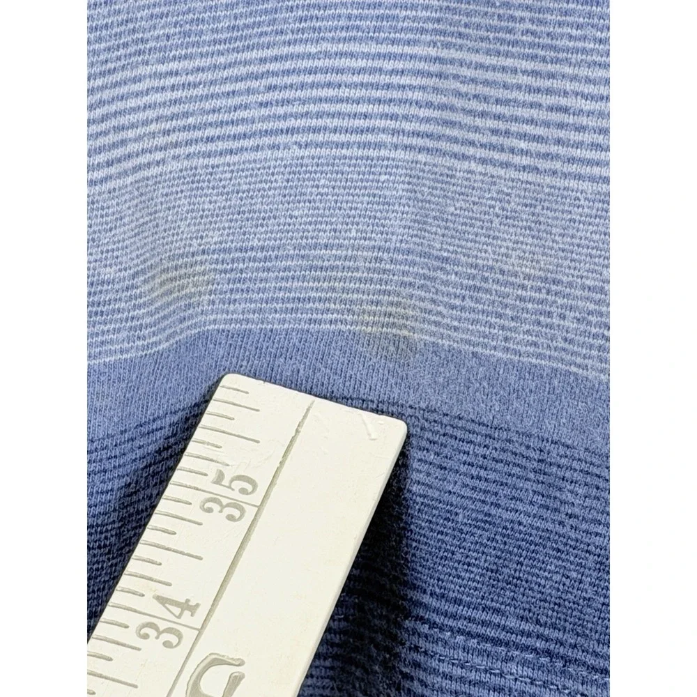 Banana Republic Men's Large Blue Striped Polo Shirt 100% Cotton Short Sleeve